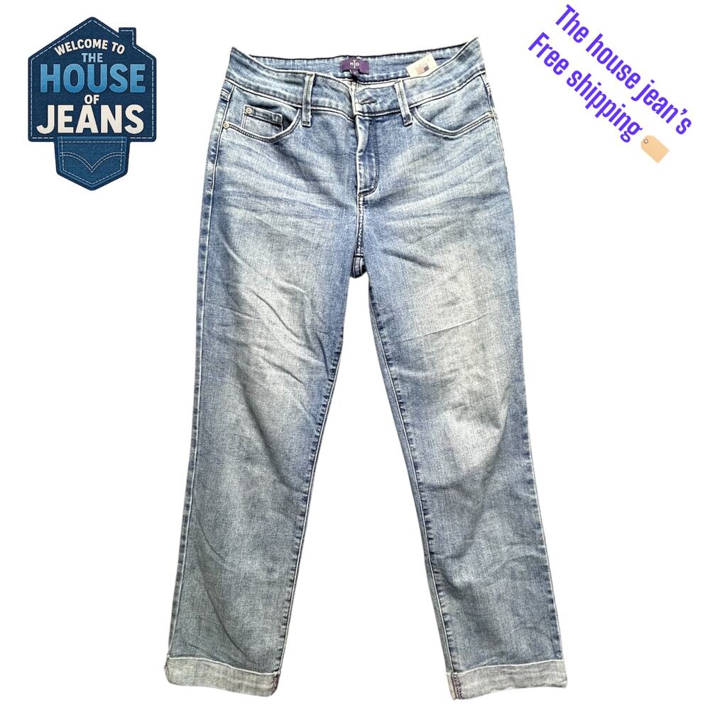 NYDJ Women’s Ankle Jeans Size 4 Made in USA Light Wash Stretch Slim Fit Denim